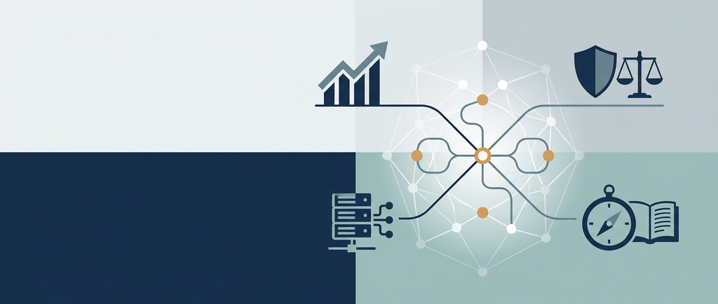 KI-Governance mit klaren Verantwortungs- und Entscheidungswegen zwischen Fachbereich, IT, Risiko und Compliance.